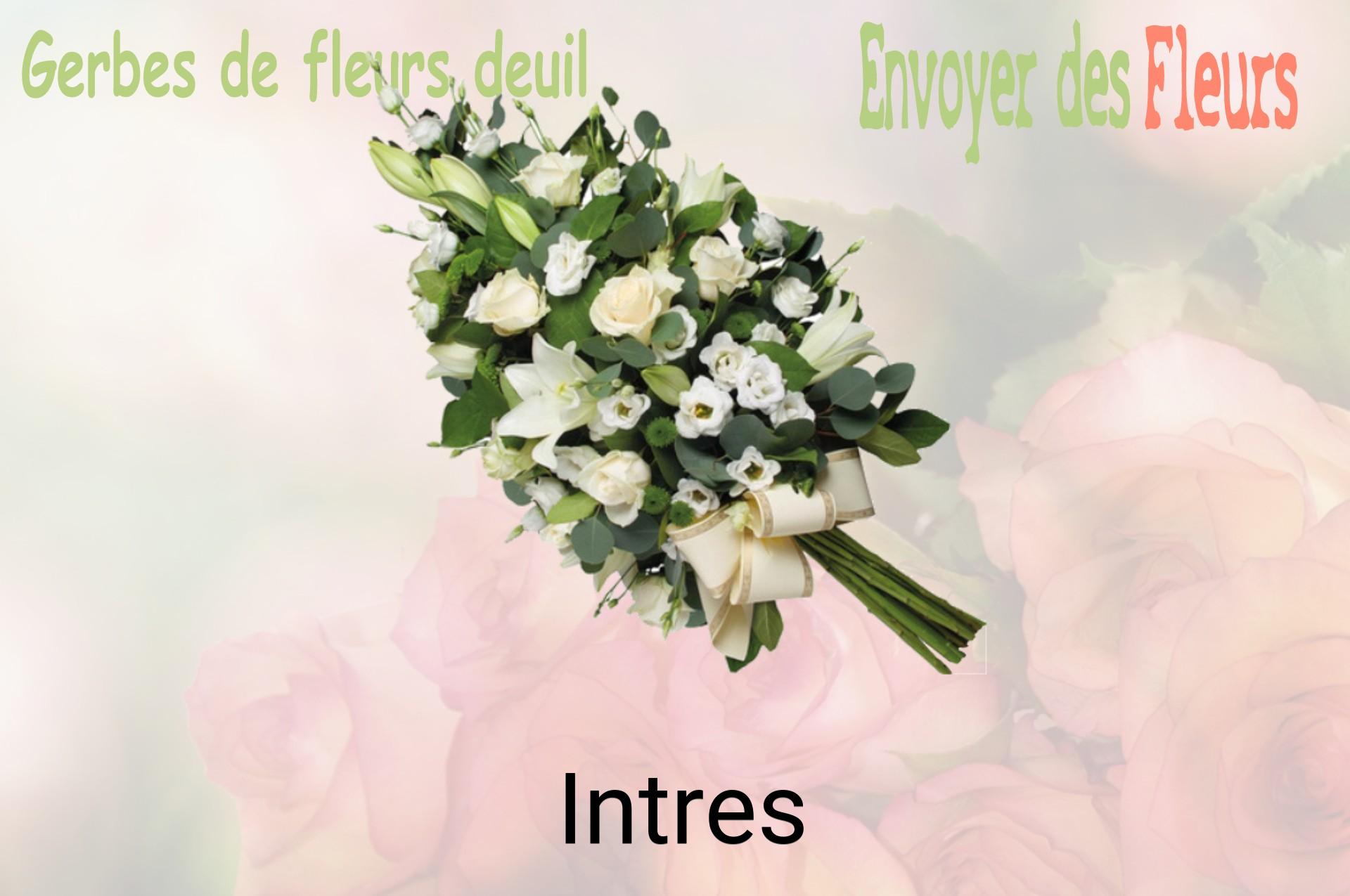 Gerbe de fleurs de deuil livrée à Intres